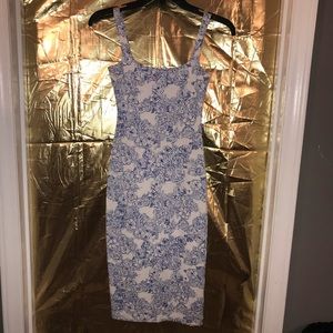 American Apparel blue & white floral tank dress
